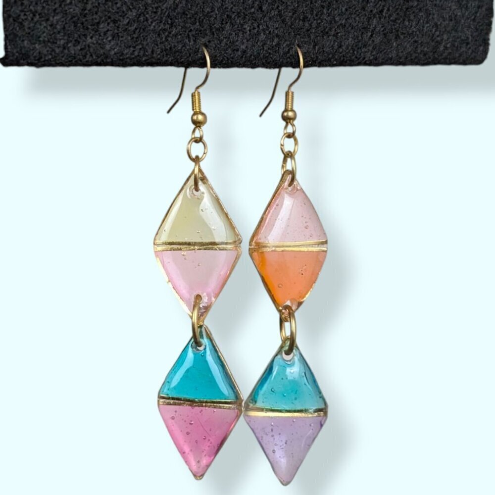 (2/$20) Dangling Multicolour Geometric Earrings